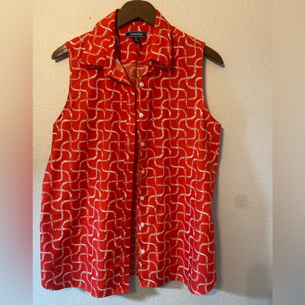 Lands’ End Sleeveless Shirt Size 12 - Picture 5 of 11